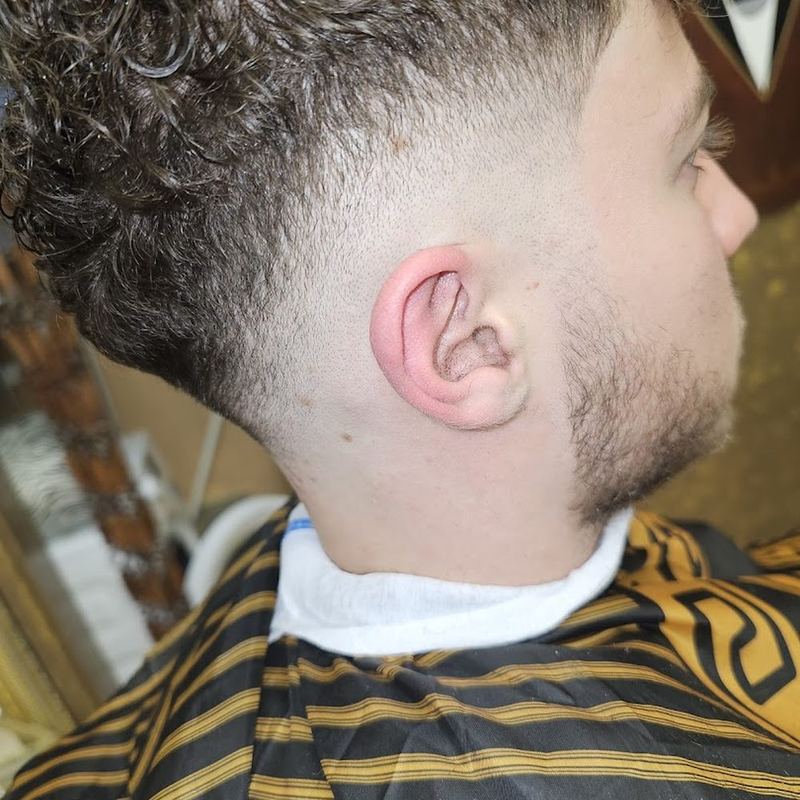 Detailed neckline and hair design at the back at Boss Barbers, Bath